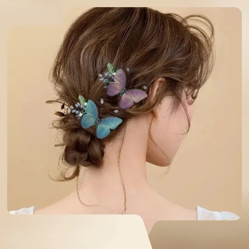 Wholesale Butterfly Embroidery Hair Clips Duck billed Clips