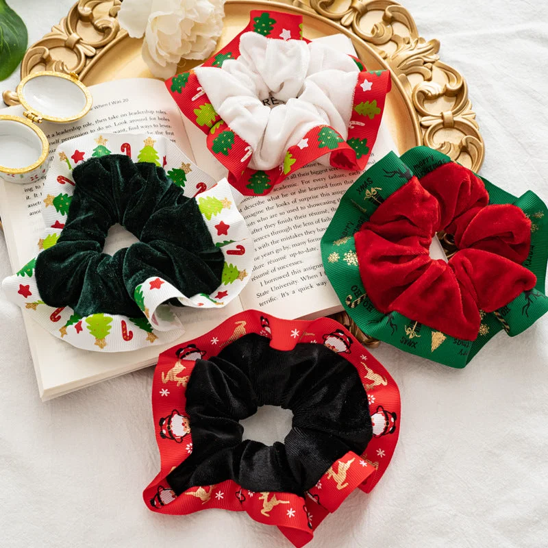 Wholesale Velvet Christmas Large Intestine Hair Ties