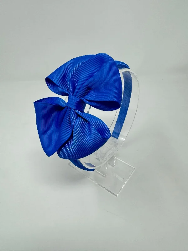 4 Inch Bow Alice Band - Royal Blue