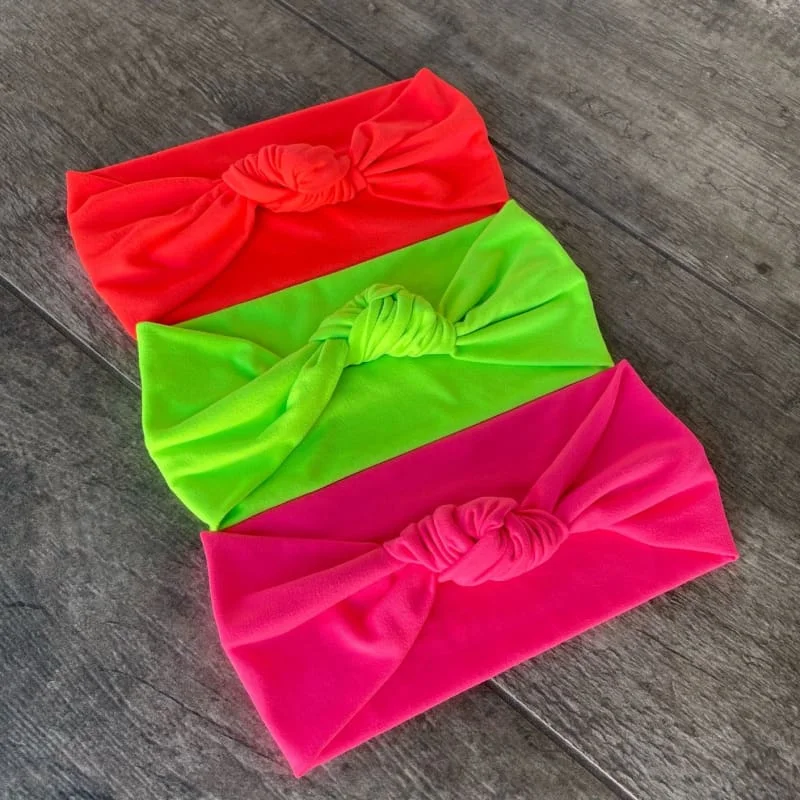 Jersey Knit Neon Knotted Headbands - Toddler