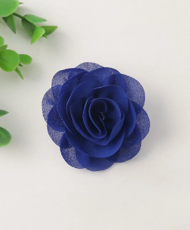 Delicate Rose Alligator Clip - Navy Blue