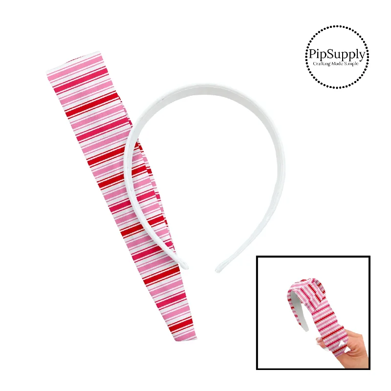 Pink and Red Stripes DIY Knotted Headband Kit