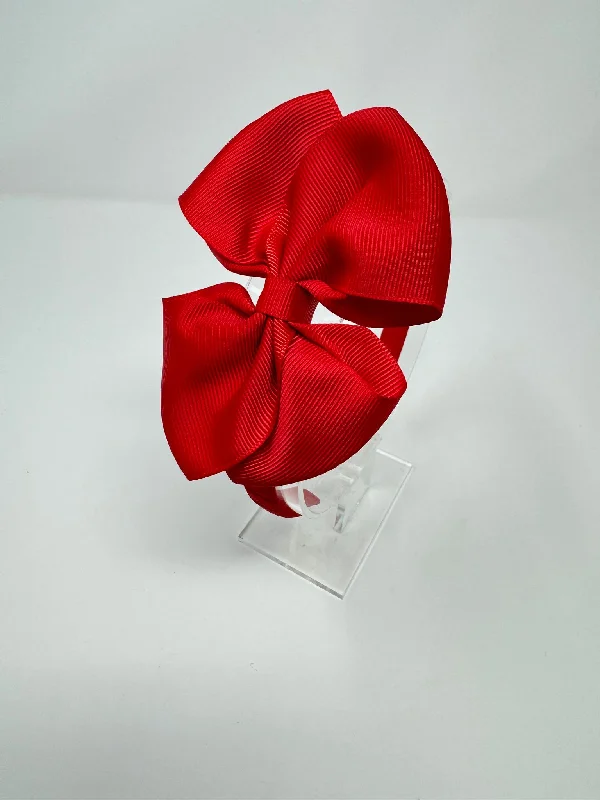 4 Inch Bow Alice Band - Red