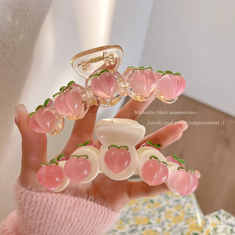 Wholesale Transparent Pink Peach Clip