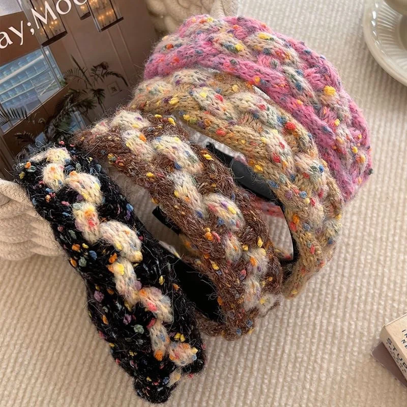 Wholesale Color Knitted Wool Wide Edition Hair Hoops