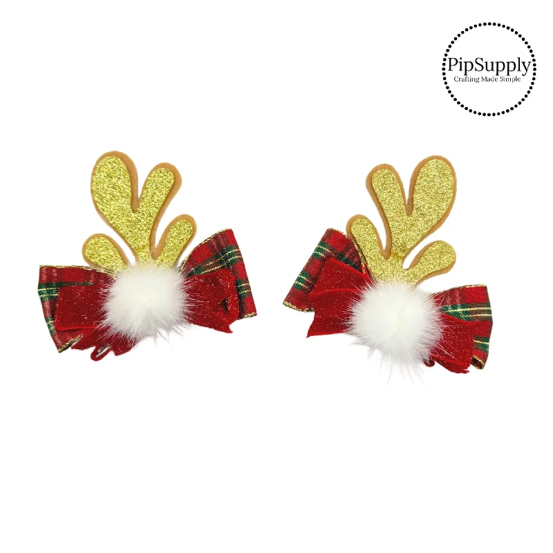 Antler Christmas Piggie Clips