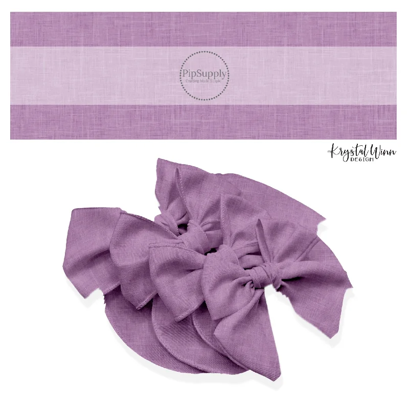 Faux Linen Lavender Hair Bow Strips