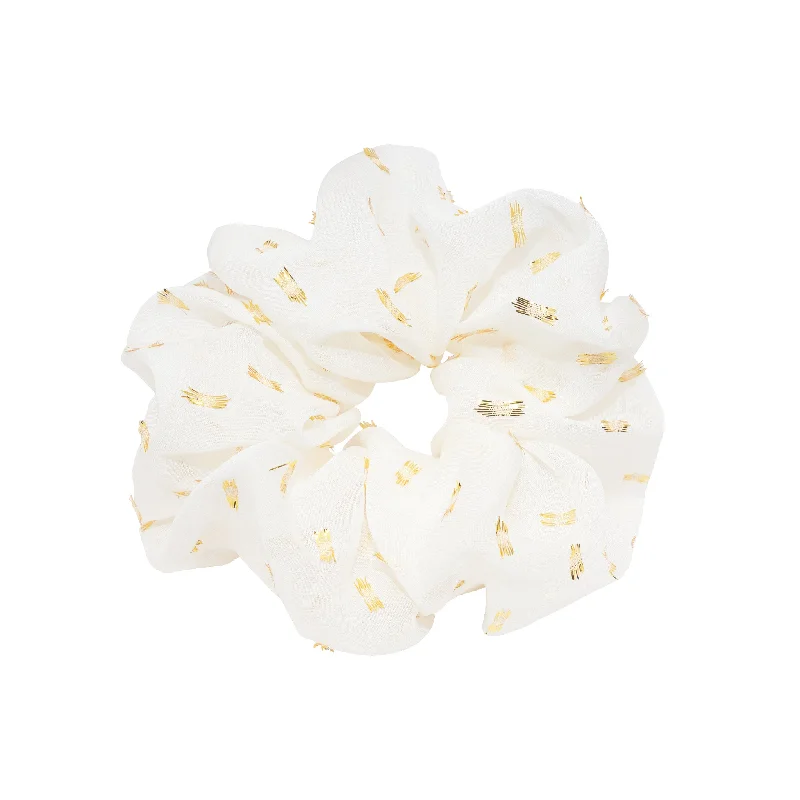 Silk Chiffon Scrunchie in Halo