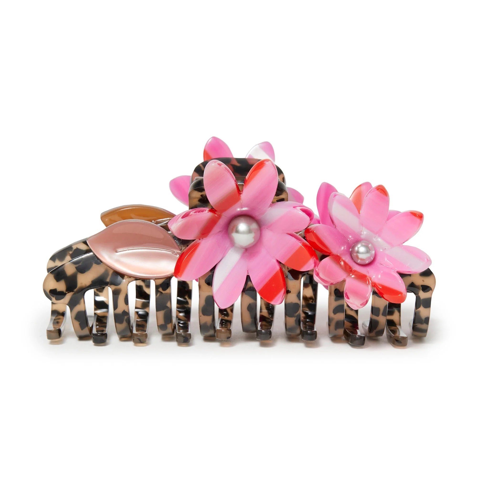 Cheetah Petunia Claw Clip