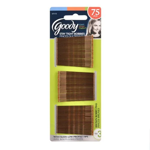 Goody Stay Brown Tight Bobby Pins 75Pcs