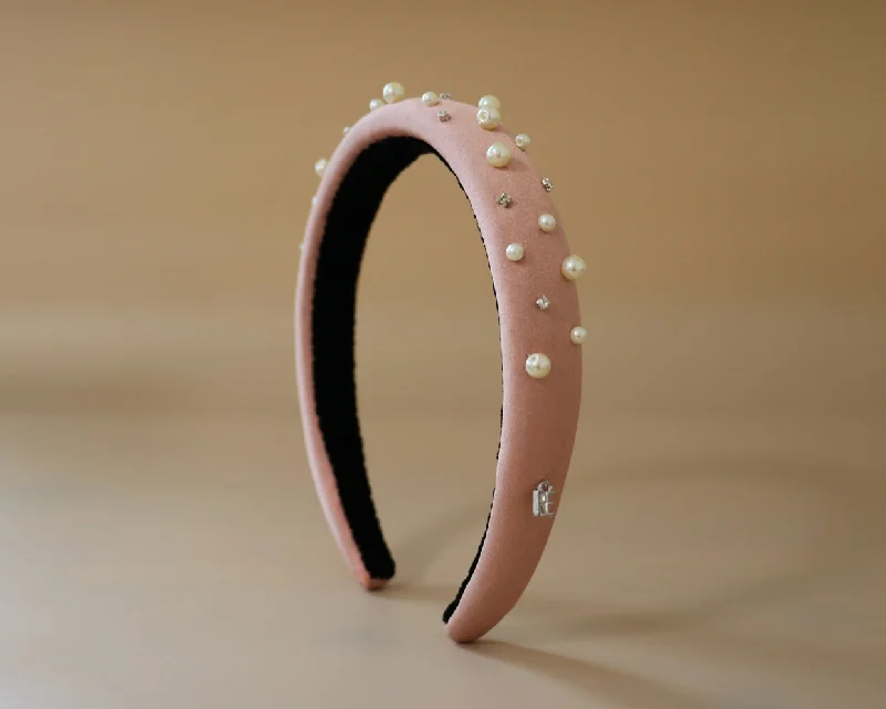 Slender Headband Pale Pink Pearl