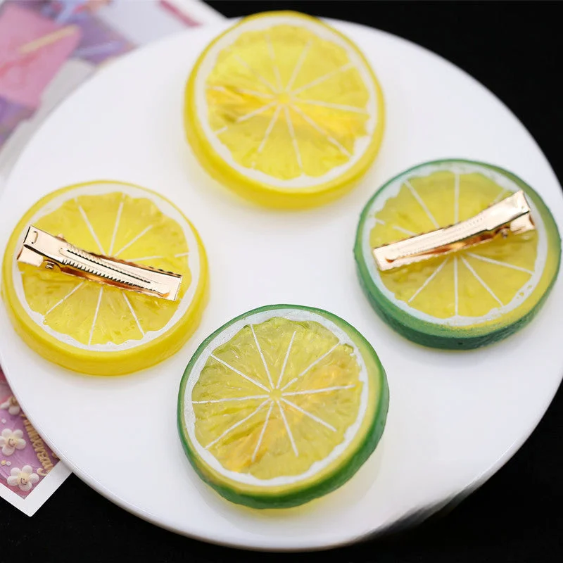 Wholesale Lemon Slice Simulated Fruit Play Hairpin