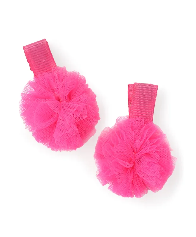 Mini Pom Pom Alligator Clip Set - Pink