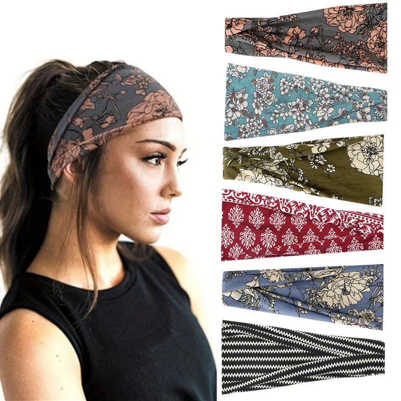 Wholesale Yoga Printed Bohemian Stretch Headband