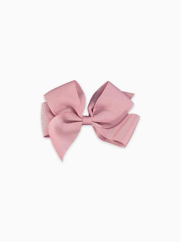 Dusty Pink Big Bow Girl Clip