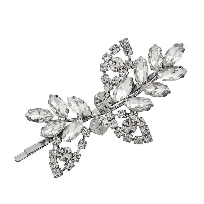 Wholesale Rhinestone Leaf Claw Chain Hair Clips