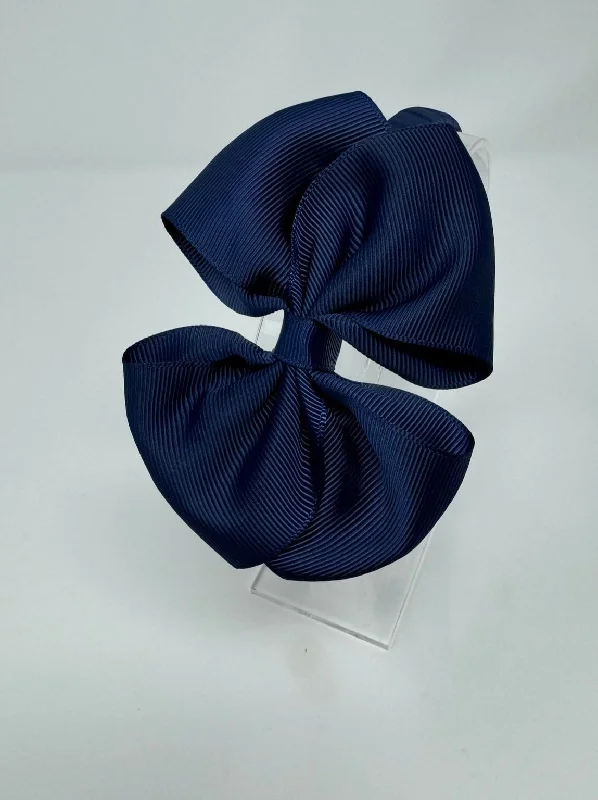 4 Inch Bow Alice Band - Navy