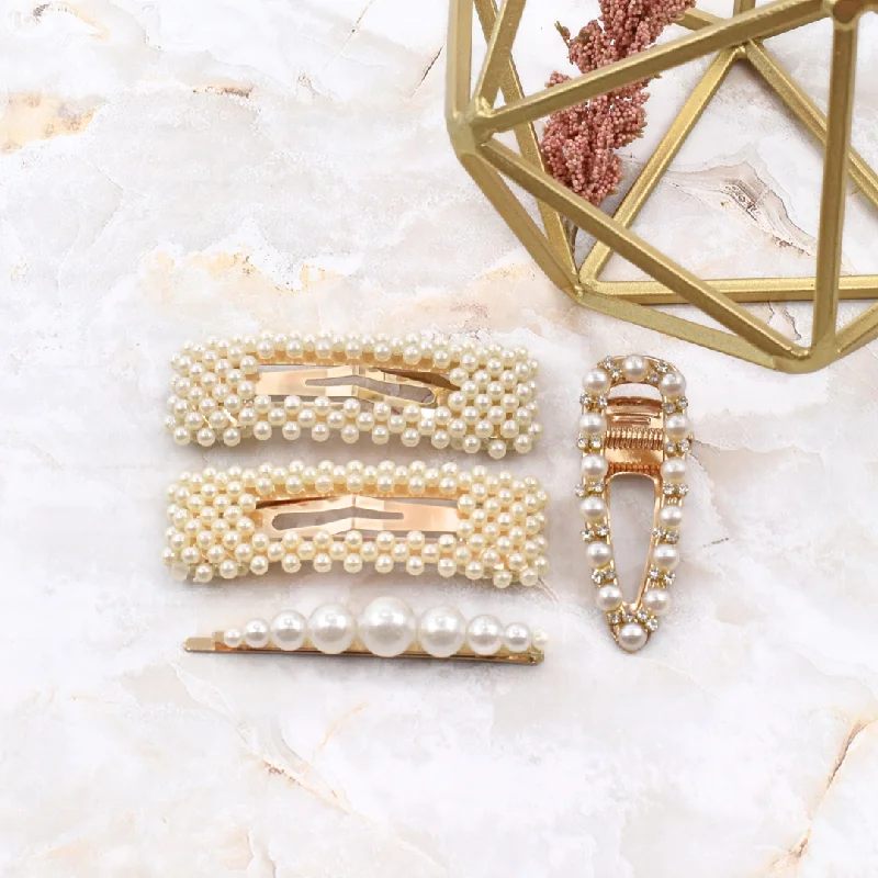 Pearl hair clip set