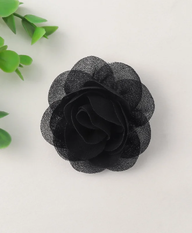 Delicate Rose Alligator Clip - Black