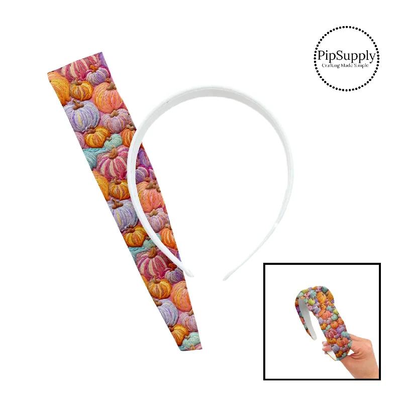 Rainbow Embroidered Pumpkins DIY Knotted Headband Kit