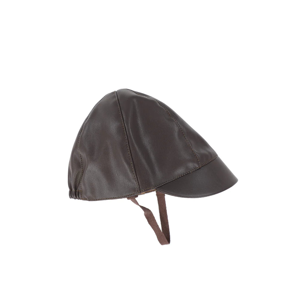 Please Mom Brown Leather Cap