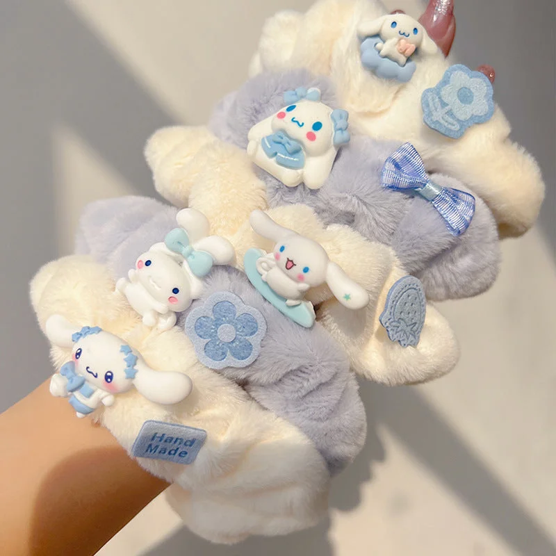 Wholesale Cute Dog Blue and White Soft Cute Plush Sweet Hair Rope