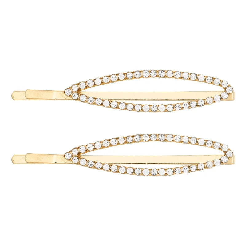 Pastel Collection Sparkly Oval Hair Pins 2pcs