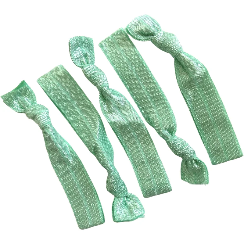 Turquoise Ribbon Hair Ties - 5 Pack