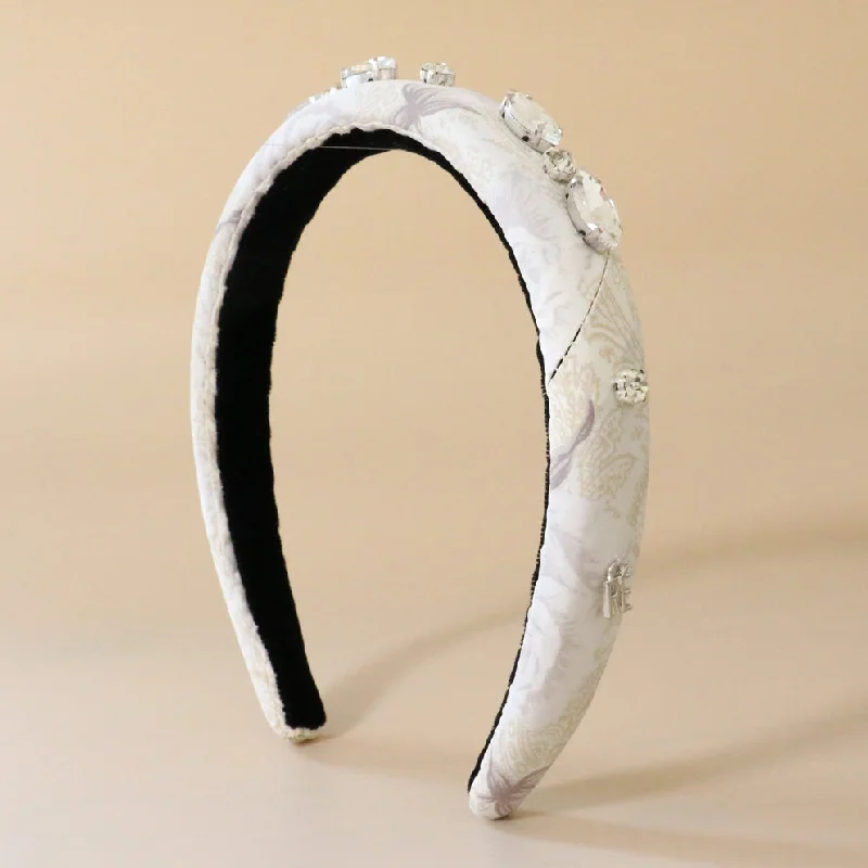 Slender Headband White Studs