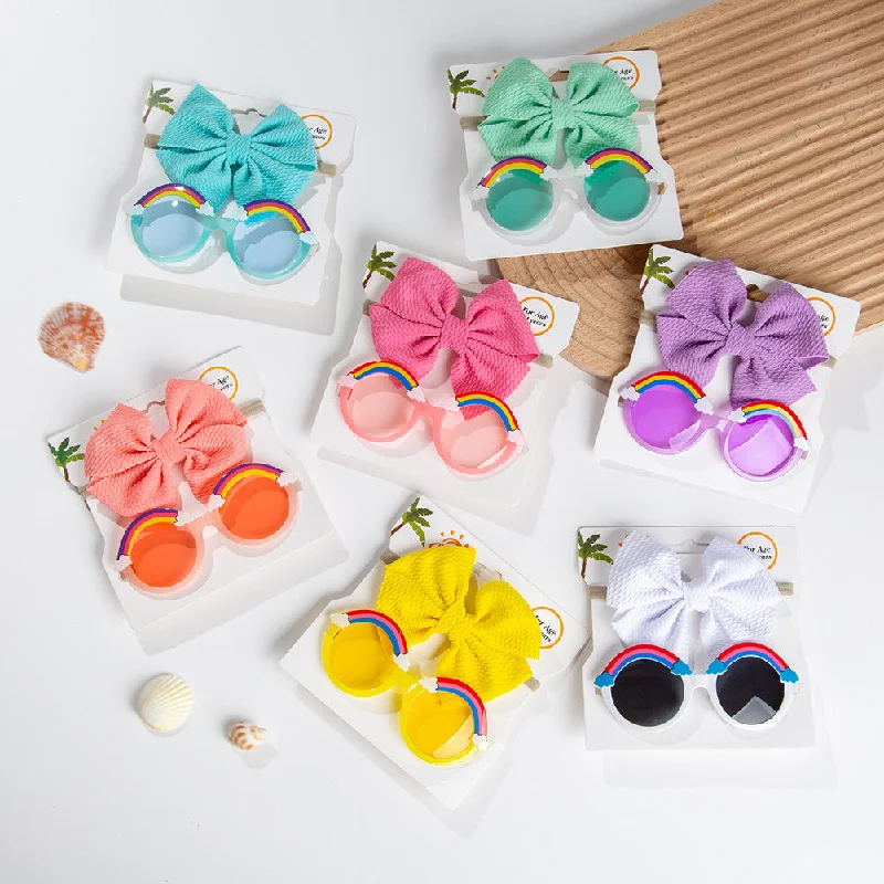 Wholesale Kids Sunglasses Fabric Headband Set