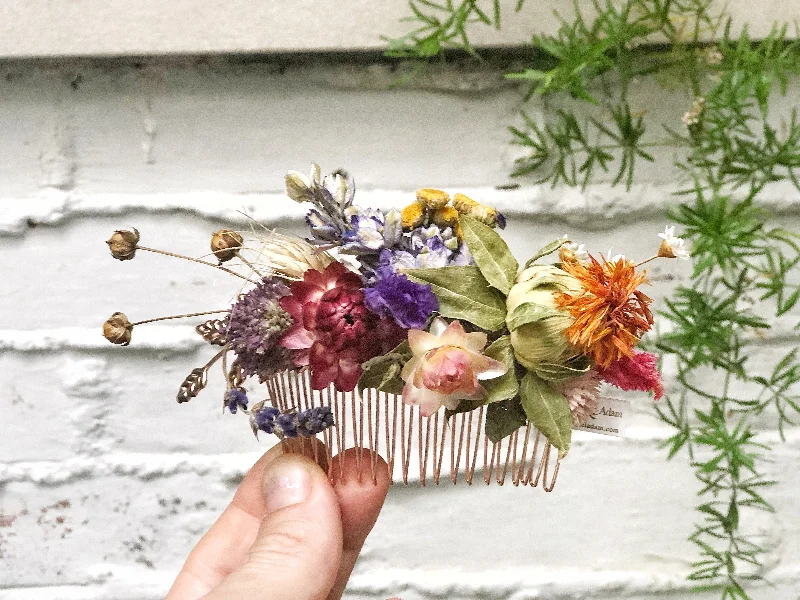 Preorder * Summertime Dried Flowers Hair Comb