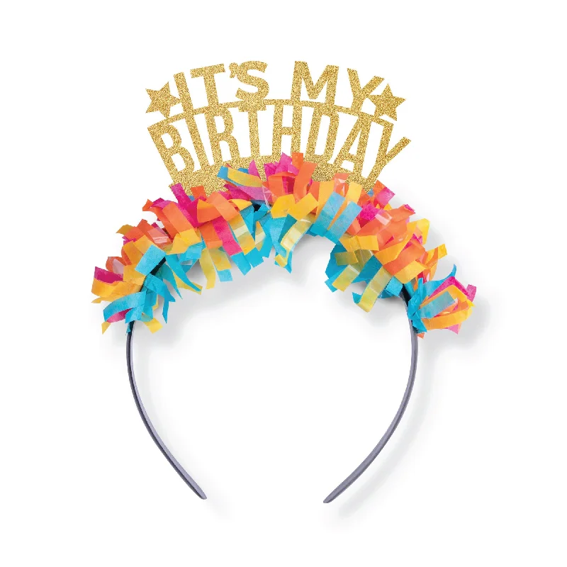 Multicolor Fringe It's My Birthday Headband