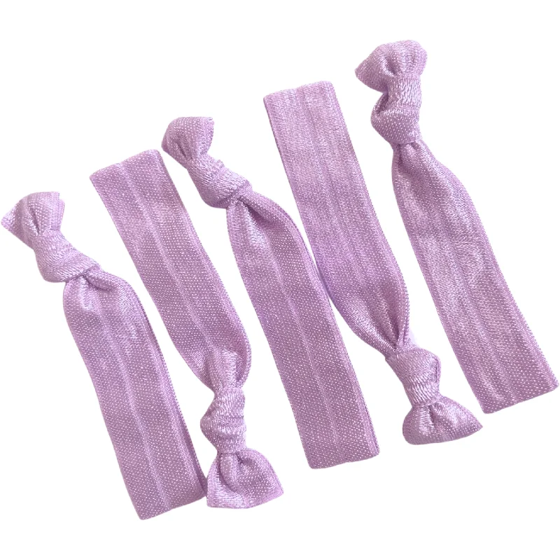 Light Purple Ribbon Hair Ties - 5 Pack